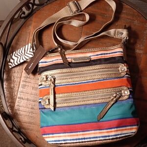 Dana Buchman Multicolor Striped Crossbody Bag NWT